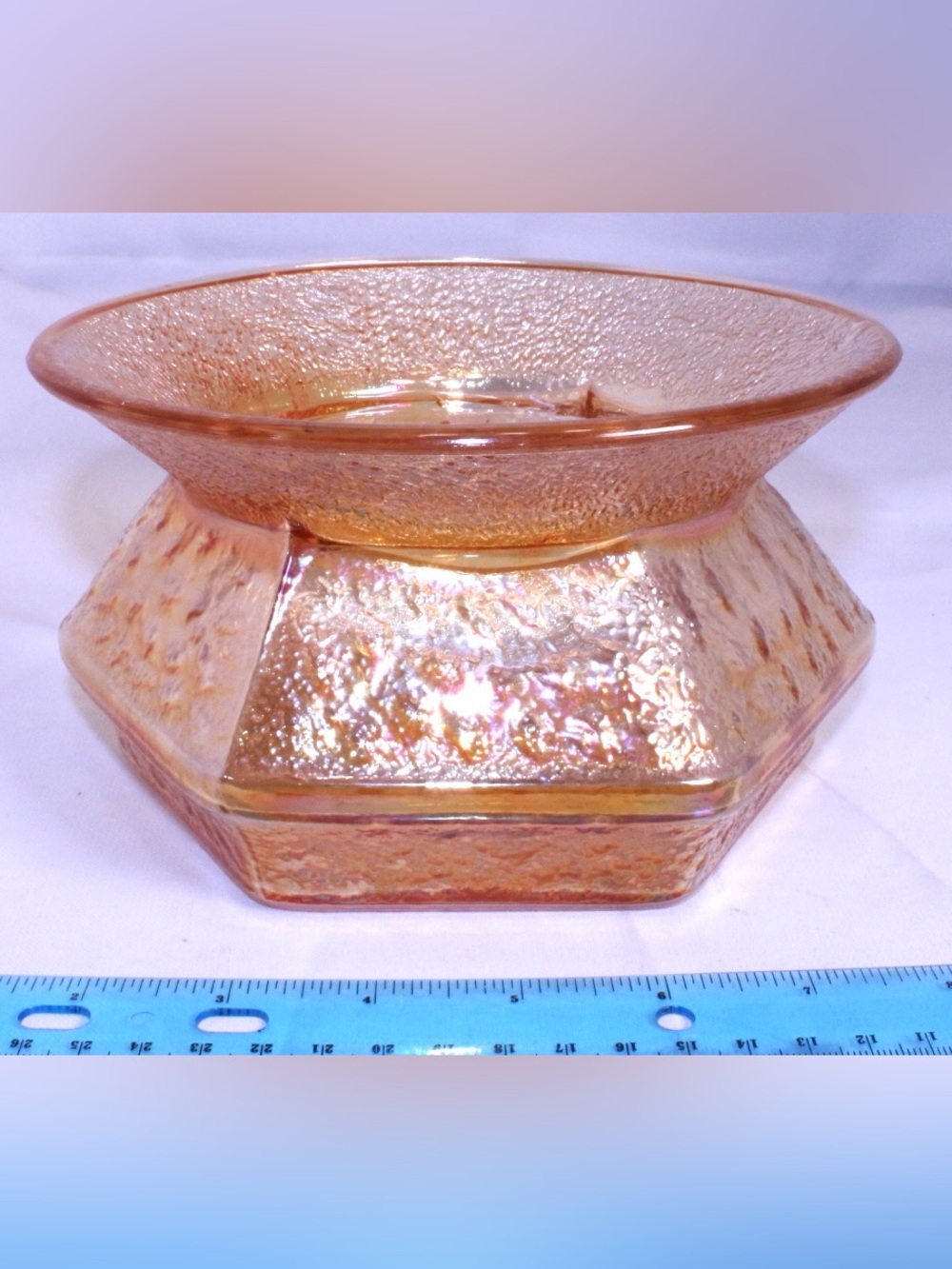 Vintage Imperial Glass - Soda Gold - Marigold Carnival Glass Spittoon Cuspidor